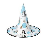 jingong Sombrero de Halloween con estampado de copo de nieve y globo de pingüino, juego de 3, apto para fiestas temáticas familiares, decoración de patio, fiestas de carnaval