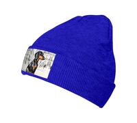 jingong Sombrero de punto con estampado de perro salchicha parisino, elegante sombrero cálido de invierno para hombres y mujeres, sombrero clásico casual, apto para uso diario, azul, Talla única