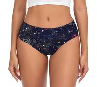 jingong Star Constellation Map Print - Ropa interior triangular para mujer, pantalones cortos básicos para mujer, ropa interior elástica suave y cómoda, Negro, L