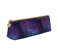 jingong Universo con estrellas y galaxia triángulo interestelar funda de piel con interior espacioso, cierre de cremallera para herramientas de escritura, oficina, White, Talla única, Neceser de