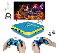 JINGQII Console di gioco retrò, emulatori di giochi DVD 80+ Costruiti in oltre 50.000 giochi Lettore di videogiochi con controller wireless Dual 2.4G per TV 4K con scheda TF 64G (blu+verde)