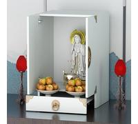 JINGSHIQIAOPL Altar Budista Chino, Butsudan para Estatuas de Buda, Altar para El Hogar, Adoración a Los Ancestros, Gabinete para Oraciones Budistas y Ofrendas Religiosas(White,30x30x49cm/12x12x19in)