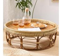 JINGSHIQIAOPL Mesa de Centro Japonesa de Ratán Tatami, Redonda y Multifuncional, Centro Japonesa Pequeña para Sala de Estar, Dormitorio y Picnic Al Aire Libre(56x56cm/22x22in)