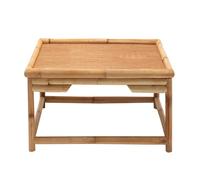 JINGSHIQIAOPL Mesa de Tatami de Centro Cuadrada de Bambú para Sala de Estar, Patio Exterior, Mesa Baja Japonesa para Sentarse en El Suelo, Meditar, Tomar El Té y Comer(60x60x30cm/24x24x12in)