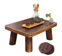 JINGSHIQIAOPL Mesa de Té Japonesa de Tatami de Madera Maciza, Centro Japonesa Pequeña para Meditación, Ceremonia del Té, Escritorio para Portátil, Sala de Estar y Dormitorio(50x35x22cm/20x14x8.5in)