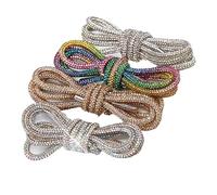 JINGTOPS 4 Piezas Cordones de Diamantes De Imitación,Cordones con Purpurina,Cordones de Cuerda, Cordones Redondos para Botas, Cuerda con Capucha(1,2 M)