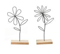 JINGTOPS Juego de 2 Flores Decorativas Metal, Estatua Decorativa de 24 cm, Decoración Arte de Metal para Salón, Hogar, Baño, Oficina, Decoración Moderna de Salón, Decoración Primaveral