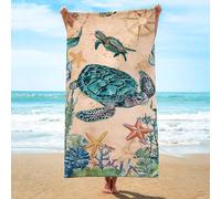 JINGTOPS Toalla de Playa de Tortuga 180 x 90 cm Toallas Baño Grandes Personalizada, Esterilla de Playa Toalla de Playa de Secado Rápido para Playa, Lscina, Yoga Deportes Fitness