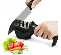 JINGYAN Afiladores de cuchillos Knife Sharpener Coated And Thin Bar Shears And Scissors Kitchen Grinding Stone System Stainless Steel Blades(B-MINI-BLACK)