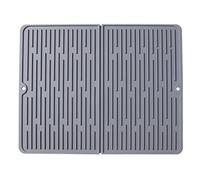 JINGYAN Alfombrillas para Fregadero Foldable Insulated Soft Rubber Dishes Protector Sink Mat Table Kitchen Home Anti Slip Drying Drain(Schwarz)