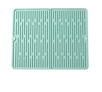 JINGYAN Alfombrillas para Fregadero Foldable Insulated Soft Rubber Dishes Protector Sink Mat Table Kitchen Home Anti Slip Drying Drain(Green)