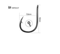 JINGYAN Anzuelos de Pesca 100 Pieces Carbon Steel Fishing Hook Set Single Ring Fly Fixture Stinging Carp Tackle Accessories(6)