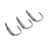 JINGYAN Anzuelos de Pesca Carp Fishing Spring Hook with Ring Stainless Steel Barbed Single Explosive Accessories Tackle(Silver,Size 4)