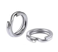JINGYAN Anzuelos de Pesca Fishing Ring Stainless Steel Split Bait Connector Solid Accessories Fishing Hook Snap Rotation(50pcs,6mm)