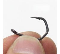 JINGYAN Anzuelos de Pesca Pack of 20 Coated Carp Fishing Hooks Black Barbed Curved Handle Gripper Pointed(Size 2)