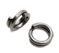 JINGYAN Anzuelos de Pesca Stainless Steel Split Ring Fishing Double Oval Solid Accessories for Hook Snap Lure Spinning(100 pcs,Oval)