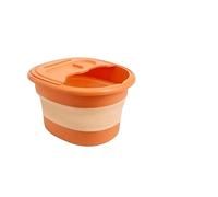 JINGYAN Baños para pies Foldable Foot Massage Bath Bucket Portable Bathroom Wash Basin Baby Bathtub Household Folding Soak Tub Accessories(Orange)