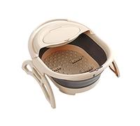 JINGYAN Baños para pies Foldable Foot Soaking Tub Bucket Bath Spa Pedicures Care Massage Plastic folding foot tub with roller cover Sauna Tubs(Green)