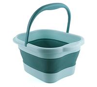 JINGYAN Baños para pies Folding Foot Bathtub Soak Bath Tub With Massaging Rollers Stress Relief Collapsible Spa Foldable Bucket Large(Green)