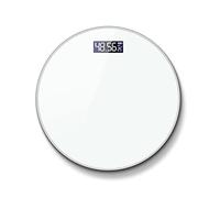 JINGYAN Básculas digitales Bathroom Body Scale Weight Scales Round Toughened Glass LED Digital Weighing Electronic Bath(USB White)