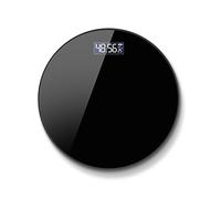 JINGYAN Básculas digitales Bathroom Body Scale Weight Scales Round Toughened Glass LED Digital Weighing Electronic Bath(USB Black)