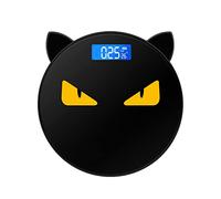 JINGYAN Básculas digitales Cute Cat Ear Weight Scale Home High-precision Electronic Personality Human Body Round Creative Black Weighing