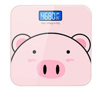 JINGYAN Básculas digitales Digital Body Weight/Bathroom Scales Made Of Safety Glass, 5-180 Kg, Slim Design With Large LCD Display And Tape Measure Black