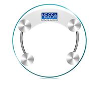 JINGYAN Básculas digitales LCD Display Night Vision Toughened Glass Electroni Digital Body Scales Bathroom Gym Smart Weighing Scale(White)