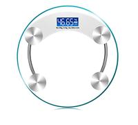 JINGYAN Básculas digitales LED Digital Body Scale High Accuracy Weight For Health keep Bathroom Round Transparent(White)