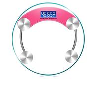 JINGYAN Básculas digitales LED Digital Body Scale High Accuracy Weight For Health keep Bathroom Round Transparent(Pink)