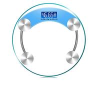 JINGYAN Básculas digitales LED Digital Body Scale High Accuracy Weight For Health keep Bathroom Round Transparent(Blue)