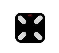 JINGYAN Básculas digitales Peso escala inteligente báscula de baño electrónico composición corporal digital cristal endurecido LCD Monitor(Schwarz)