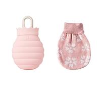 JINGYAN Bolsas de agua caliente 1 PC Bolsa de agua caliente silicona Microondas Vida invierno Gel Mano Botella calor Herramienta Calefacción Botellas gel sílice cubierta punto(Pink)