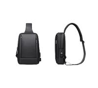 JINGYAN Bolsos de hombro para hombre Multifunction Shoulder Bags Men Large Capacity Mens Messenger Bag Waterproof Cross Body USB Charging Travel Male(Schwarz)