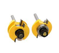 JINGYAN Brocas para esquinas y ranuras Rail Router Bit Set - Shaker 2 Pc. 1/4" Shank door knife cutter Tenon Cutter for Tools