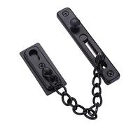 JINGYAN Cadenas para puertas Security Door Chain Lock Home Guard Latch Stainless Steel with Spring Anti-Theft Press(Schwarz)