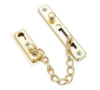 JINGYAN Cadenas para puertas Security Door Chain Lock Home Guard Latch Stainless Steel with Spring Anti-Theft Press(Gold)