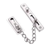 JINGYAN Cadenas para puertas Security Door Chain Lock Home Guard Latch Stainless Steel with Spring Anti-Theft Press(Silver)
