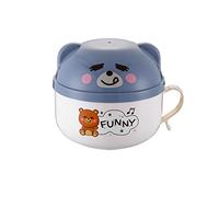 JINGYAN Caja Bento Instant Noodle Bowl With Lid Cup Large Capacity Student Lunch Box Dormitory Fast Food(Blue)