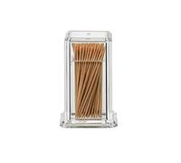 JINGYAN Caja de palillos de dientes Toothpick Box Transparent Bottle Square Plastic Cartridge Cotton Pick In Restaurant