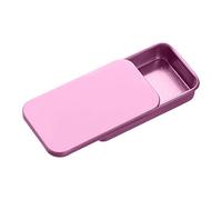 JINGYAN Cajas de almacenaje Caja de hierro deslizante Rectangular tarro vacío almacenamiento joyería pastillero caja lata contenedor cosméticos(Pink)