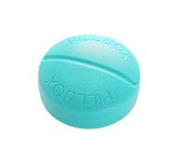 JINGYAN Cajas de almacenaje Pill Organizer Case, Round, 4 Grids, Sweet Color, Simple Box, Medicine Dispenser, Mini Partitions, Storage Container(Light Blue)