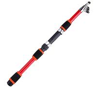 JINGYAN Cañas de Pescar 1.6M Mini Telescopic Fishing Rod Carbon Fiber Hard Carp Feeder Spinning For Goods Portable Travel Equipment(Orange)