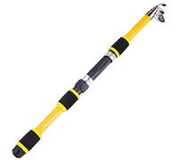JINGYAN Cañas de Pescar 1.6M Mini Telescopic Fishing Rod Carbon Fiber Hard Carp Feeder Spinning For Goods Portable Travel Equipment(Yellow)