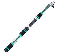 JINGYAN Cañas de Pescar 1.6M Mini Telescopic Fishing Rod Carbon Fiber Hard Carp Feeder Spinning For Goods Portable Travel Equipment(Green)