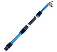 JINGYAN Cañas de Pescar 1.6M Mini Telescopic Fishing Rod Carbon Fiber Hard Carp Feeder Spinning For Goods Portable Travel Equipment(Blue)