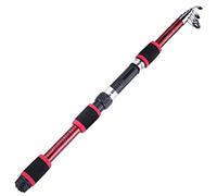 JINGYAN Cañas de Pescar 1.6M Mini Telescopic Fishing Rod Carbon Fiber Hard Carp Feeder Spinning For Goods Portable Travel Equipment(Red)