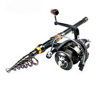 JINGYAN Cañas de Pescar Fishing Rod and Reel Combo Set Telescopic Carbono Fiber 1.8-3.6M Spinning(2.4M)