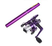 JINGYAN Cañas de Pescar Fishing Rod Telescopic Pocket Fish Pen Aluminum Alloy and Reel Wheel Tackles Small Sea Pole Accessories(Purple)