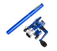 JINGYAN Cañas de Pescar Fishing Rod Telescopic Pocket Fish Pen Aluminum Alloy and Reel Wheel Tackles Small Sea Pole Accessories(Blue)
